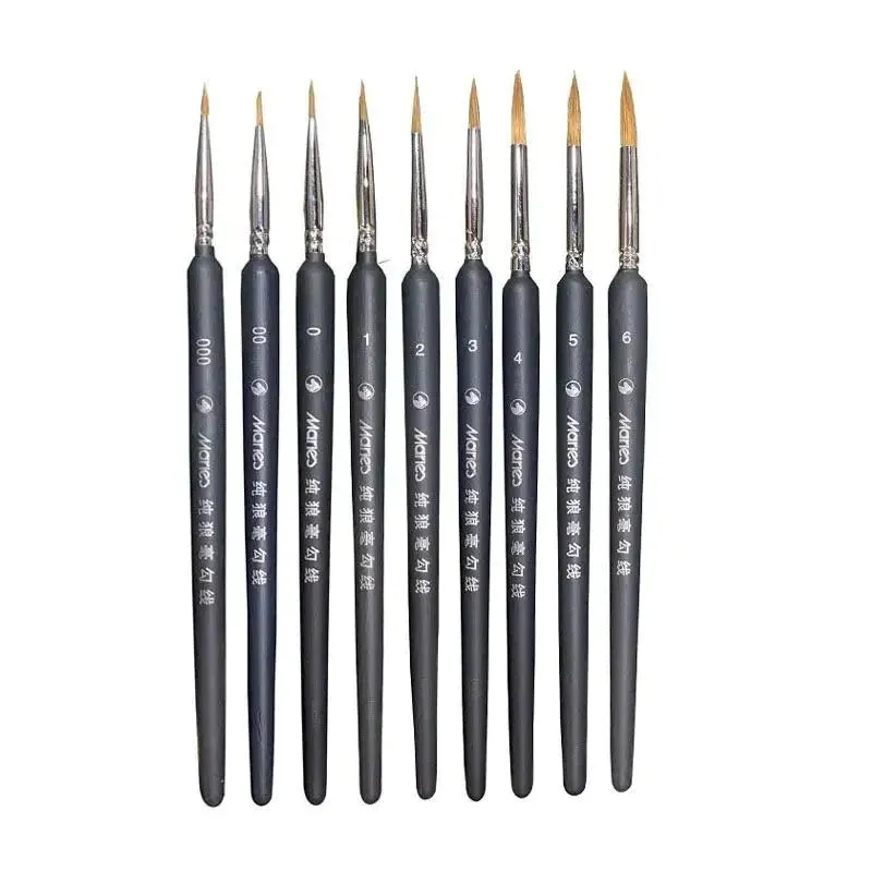 10 Mini Paint Brushes for Acrylic Oil Watercolour Art Thin Hook Line Pen for Hand Painting