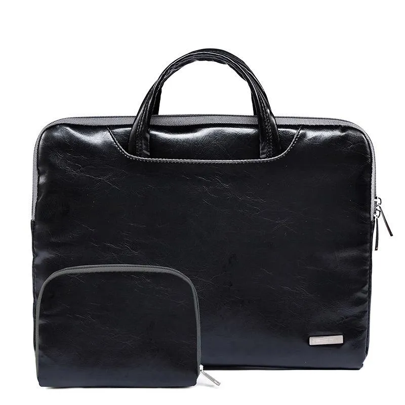 11.6 Inch Simple Business Laptop Bag | With Liner | LS-116 | PU Black