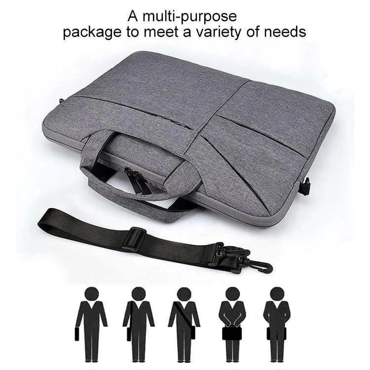 13.3 Inch Laptop Handbag | With Hidden Strap & Suitcase Belt | Waterproof & Tear-Resistant | Black