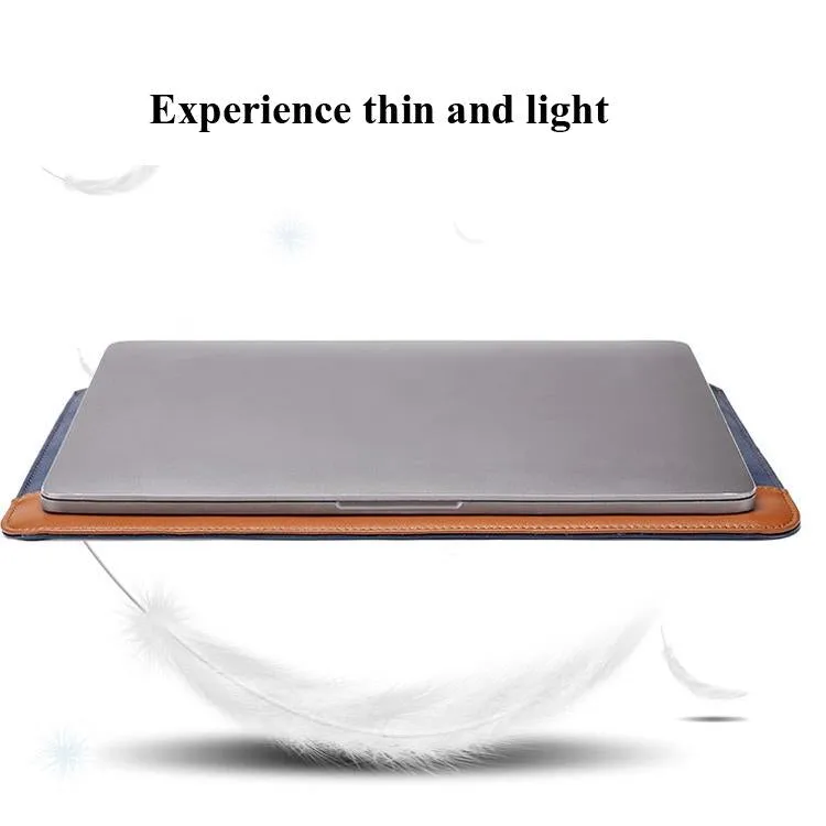 14-15.4 Inch Microfiber Notebook Liner Bag | Horizontal | Gray & Brown
