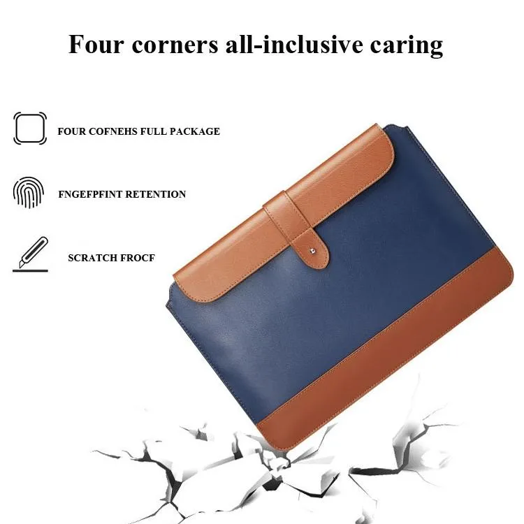 14-15.4 Inch Microfiber Notebook Liner Bag | Horizontal | Gray & Brown
