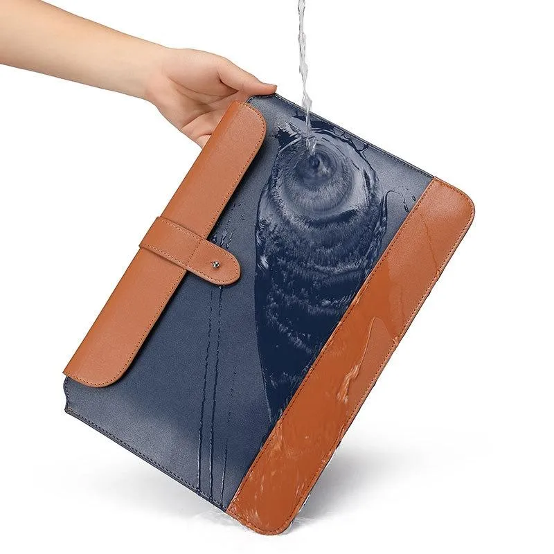 14-15.4 Inch Microfiber Notebook Liner Bag | Horizontal | Gray & Brown