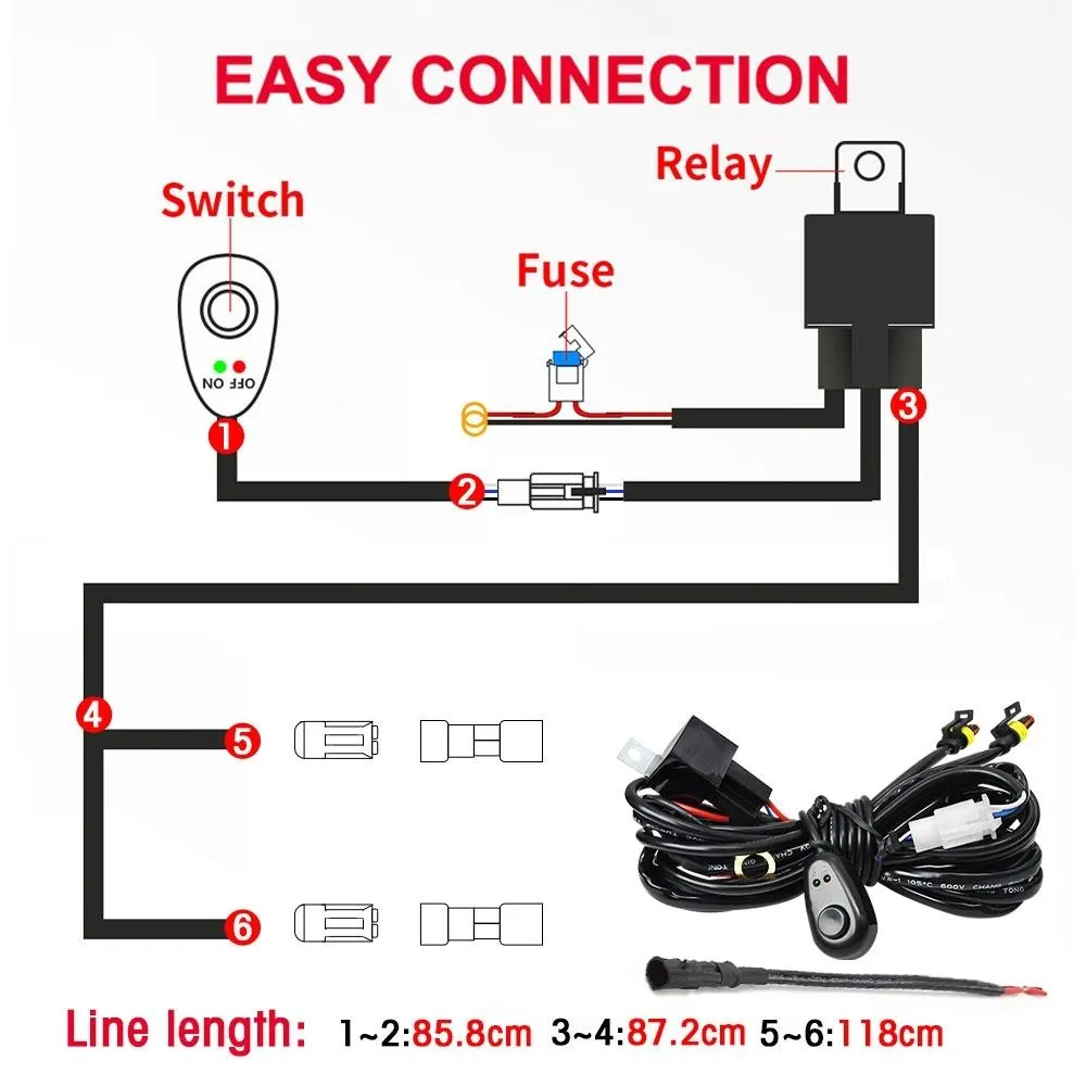 14W | 9-30V | 6 Inch Waterproof Car Work Headlight | Includes Wire Set