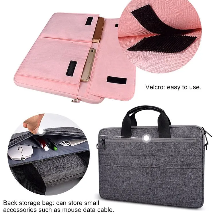 15.4 Inch Laptop Handheld Briefcase Storage Bag | No Shoulder Strap | Grey