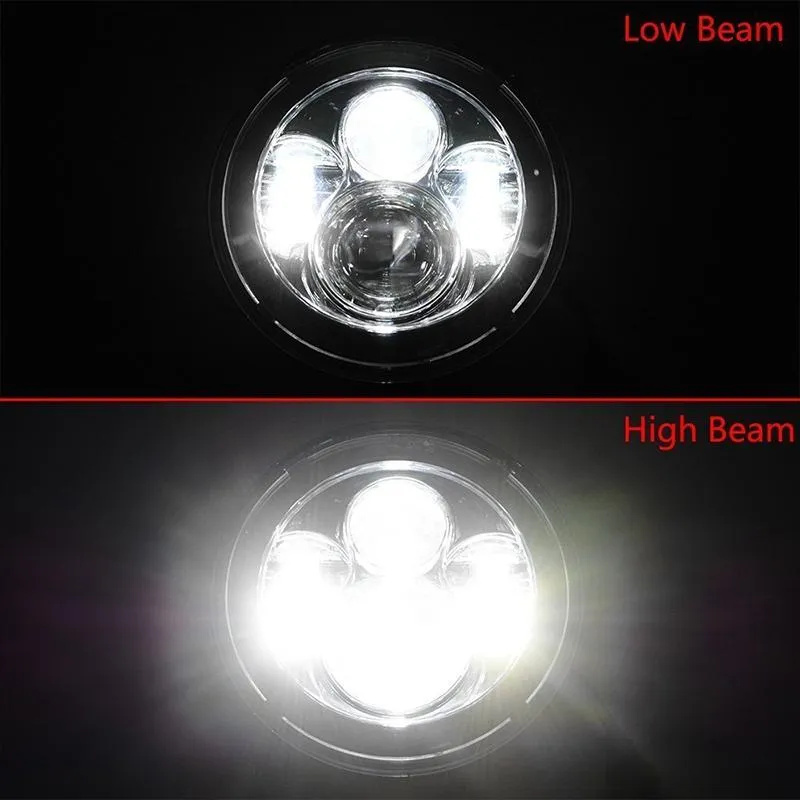 2 Pcs 7 Inch IP68 Waterproof 6500K 75W Cree LED Headlight Hi/Lo Beam Driving Lamp for Jeep Wrangler JK/TJ/LJ