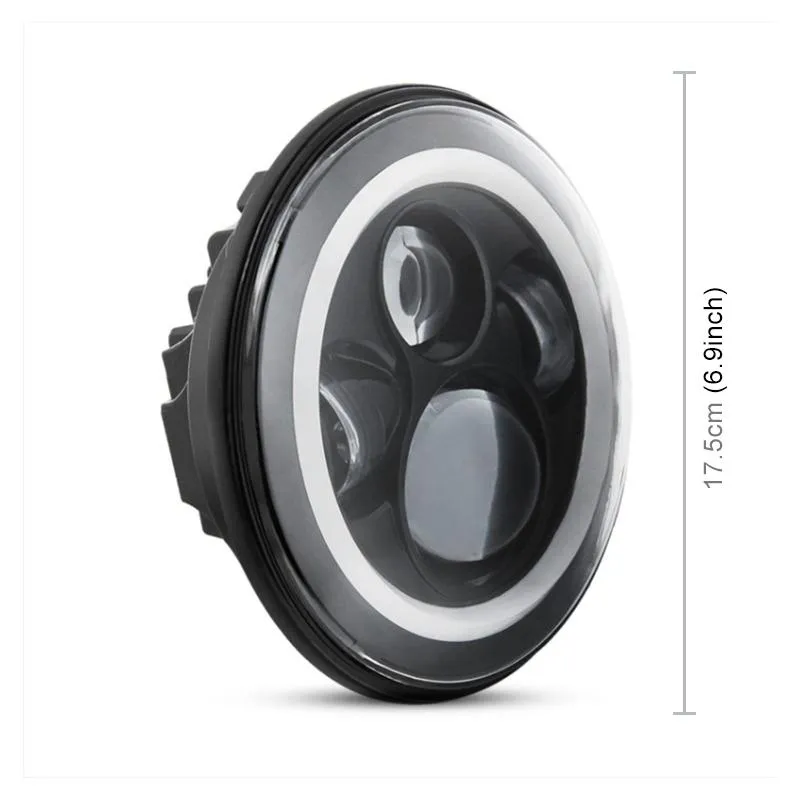 2 Pcs 7 Inch IP68 Waterproof 6500K 75W Cree LED Headlight Hi/Lo Beam Driving Lamp for Jeep Wrangler JK/TJ/LJ