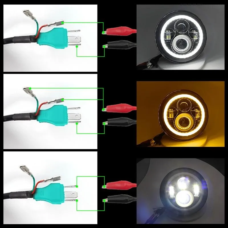 2 Pcs 7 Inch IP68 Waterproof 6500K 75W Cree LED Headlight Hi/Lo Beam Driving Lamp for Jeep Wrangler JK/TJ/LJ