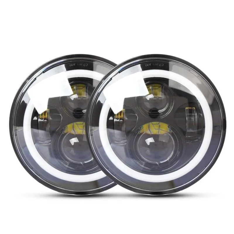 2 Pcs 7 Inch IP68 Waterproof 6500K 75W Cree LED Headlight Hi/Lo Beam Driving Lamp for Jeep Wrangler JK/TJ/LJ