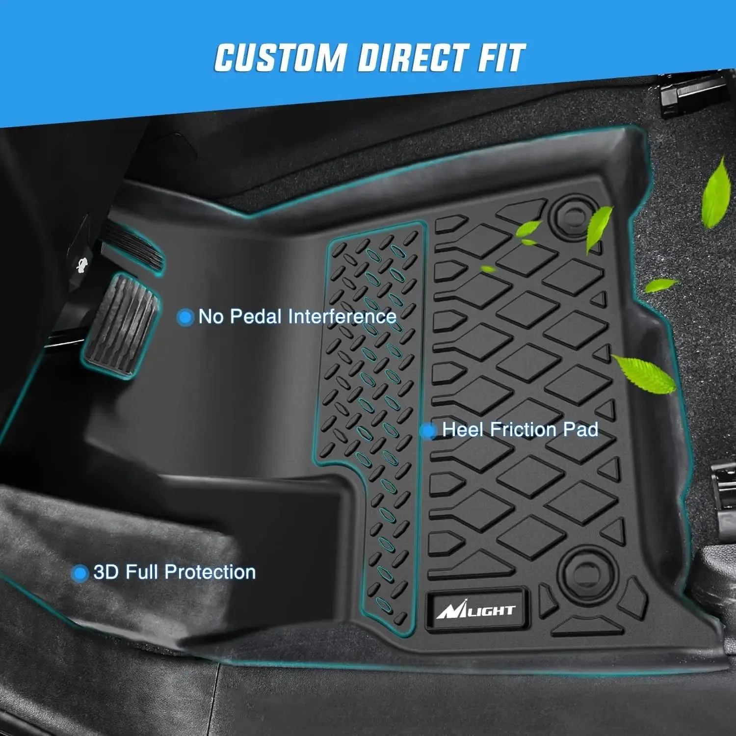 2015-2025 Ford F150 Lightning SuperCrew Cab TPE Floor Mats
