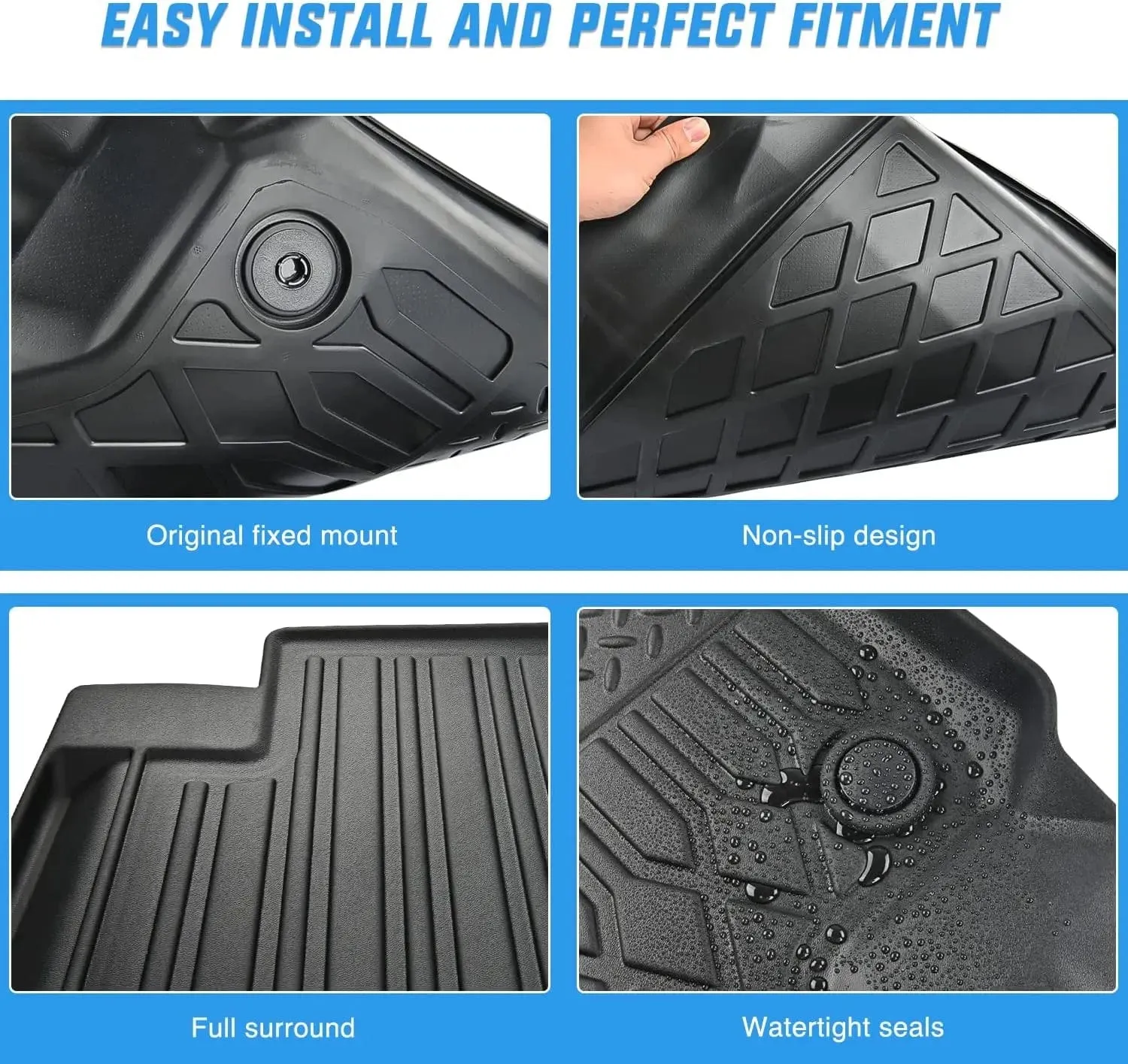 2015-2025 Ford F150 Lightning SuperCrew Cab TPE Floor Mats