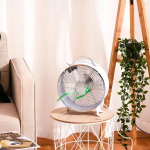 26cm 2-Speed Electric Table Desk FanWith Safety Guard Anti-Slip Feet Portable Personal Cooling Fan Home Office Bedroom White