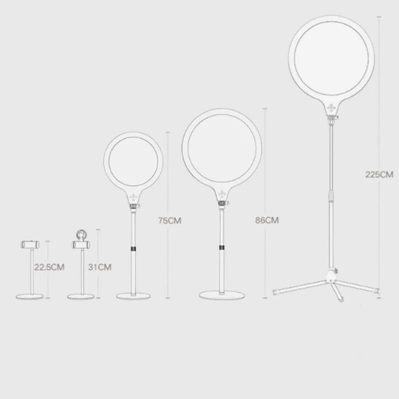 26cm Live Broadcast Beauty Light Bracket | Medium Version for Desktop Photography