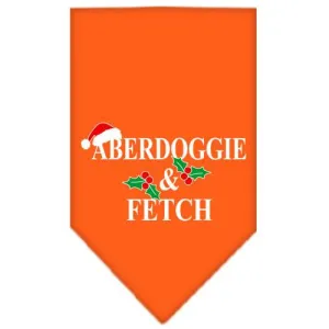 Aberdoggie Christmas Screen Print Bandana Orange Large