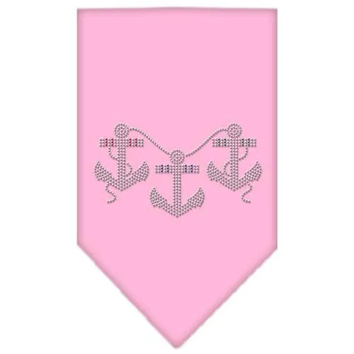 Anchors Rhinestone Bandana Light Pink Small