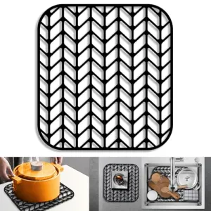 Black Silicone Sink Protectors for Kitchen, JIUBAR 12”13”16”18”19”24”26”28”29” Sink Mat Grid for Bottom of Farmhouse Stainless Steel Porcelain Sink (28.6''x 14.5'' Black)