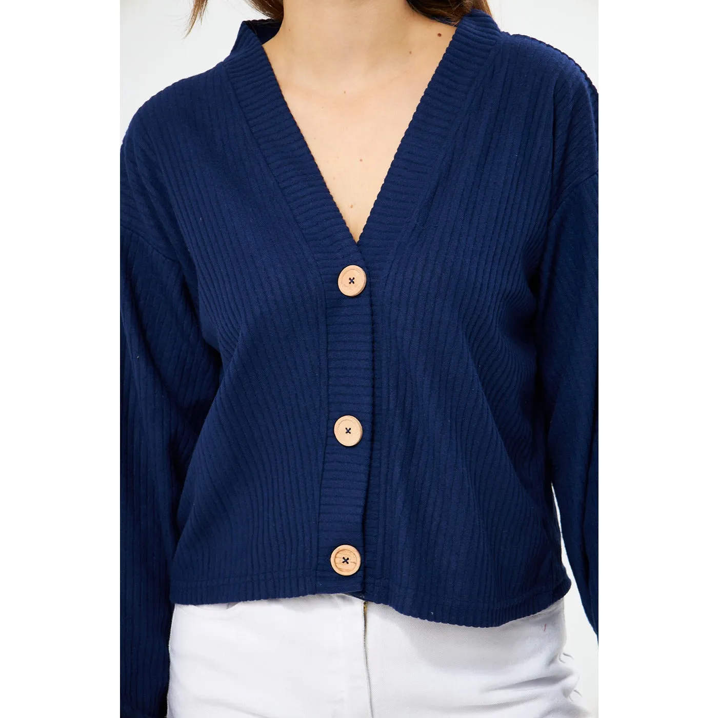 Blue Waffle Jacket Cardigan