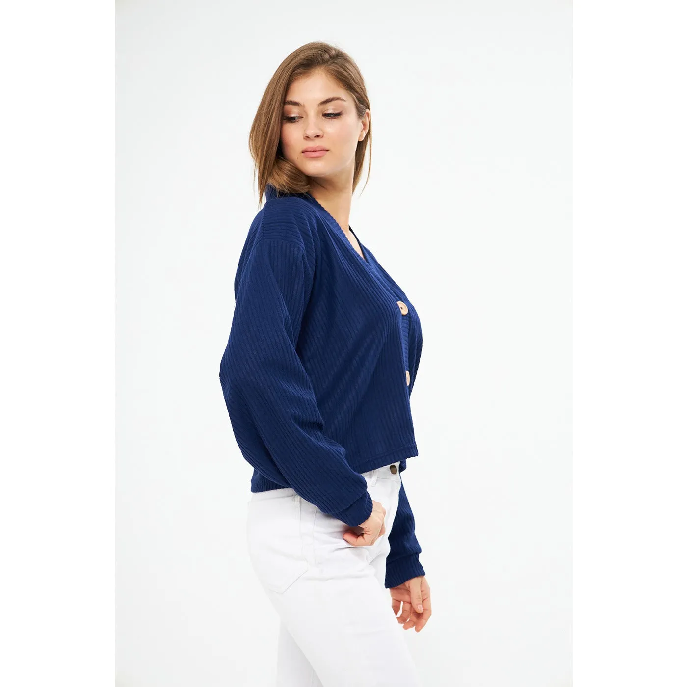 Blue Waffle Jacket Cardigan