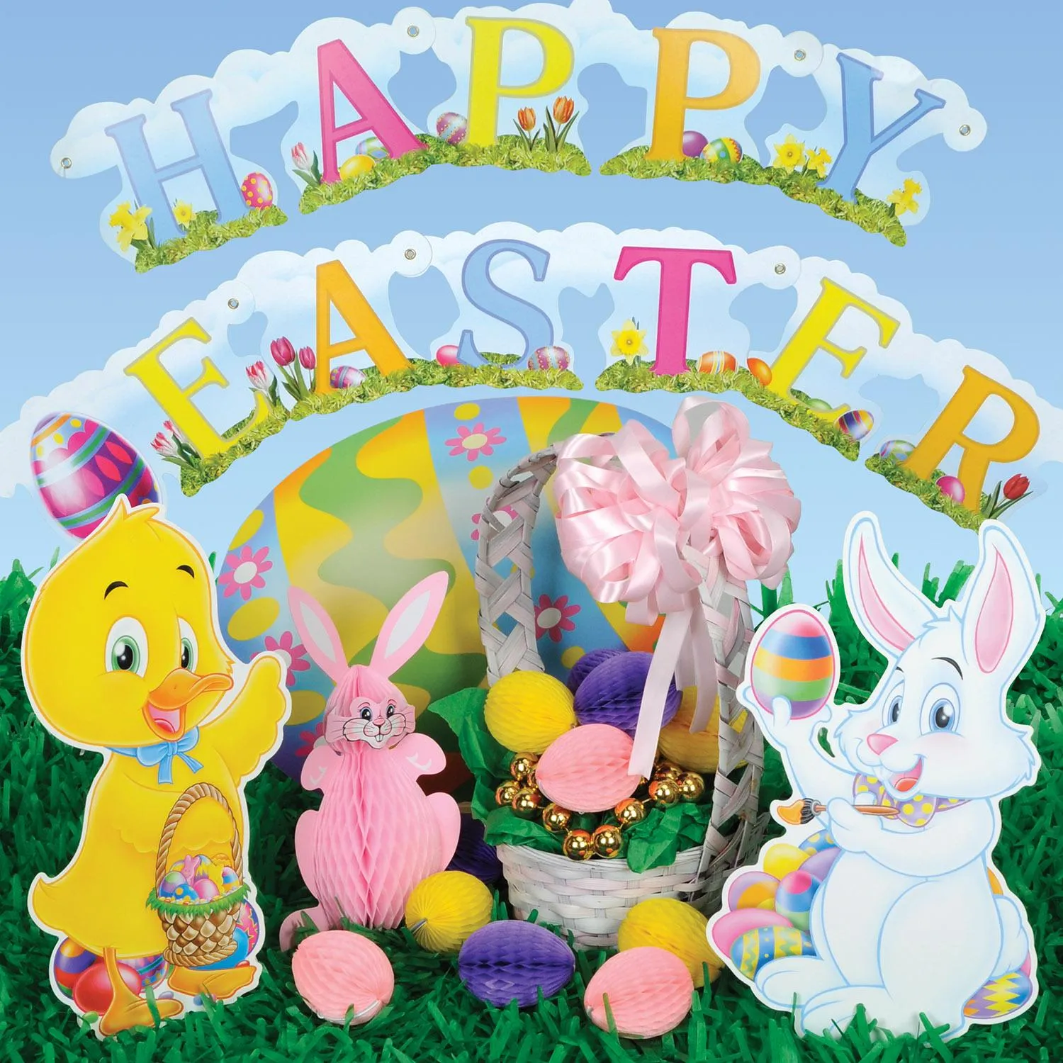 Easter Packaged Tissue Grass Mats (2 per Package)