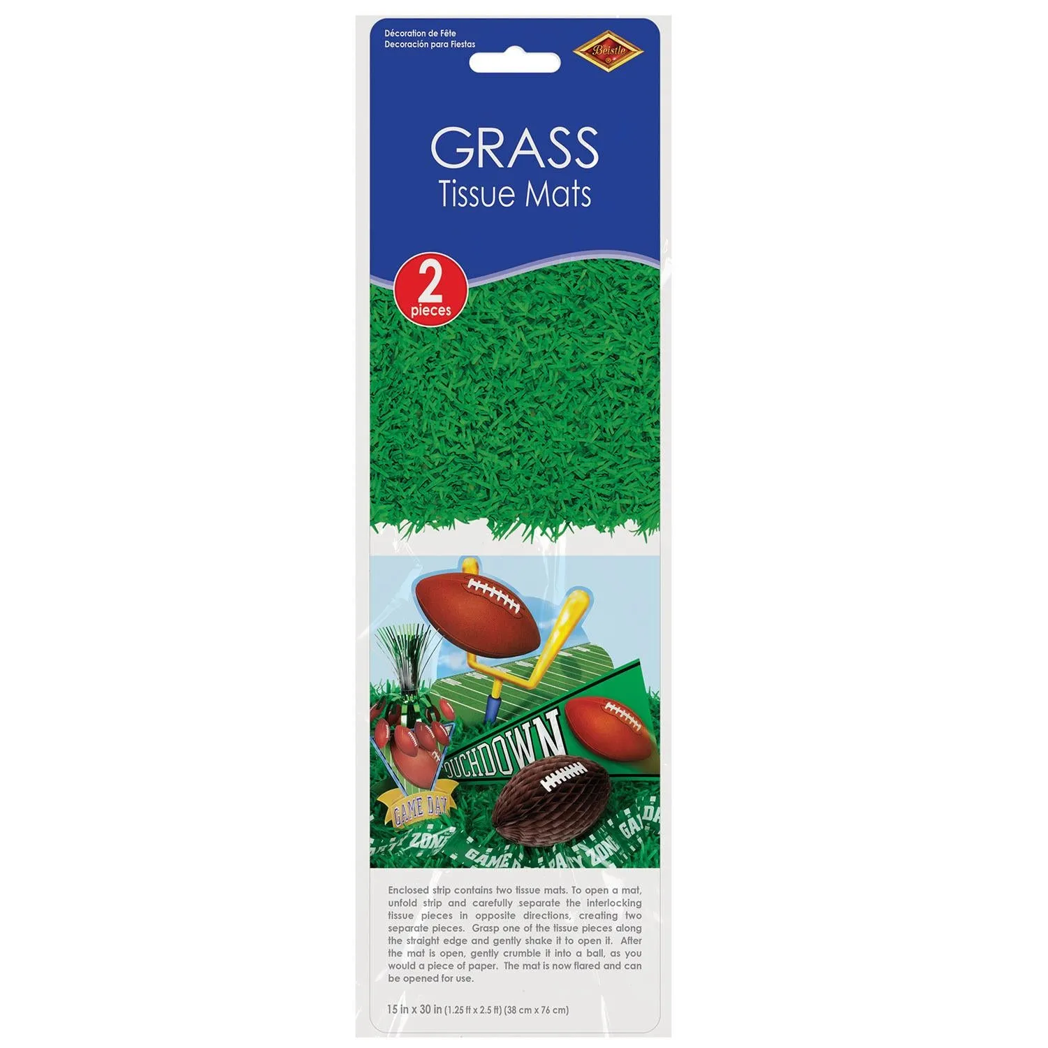 Easter Packaged Tissue Grass Mats (2 per Package)