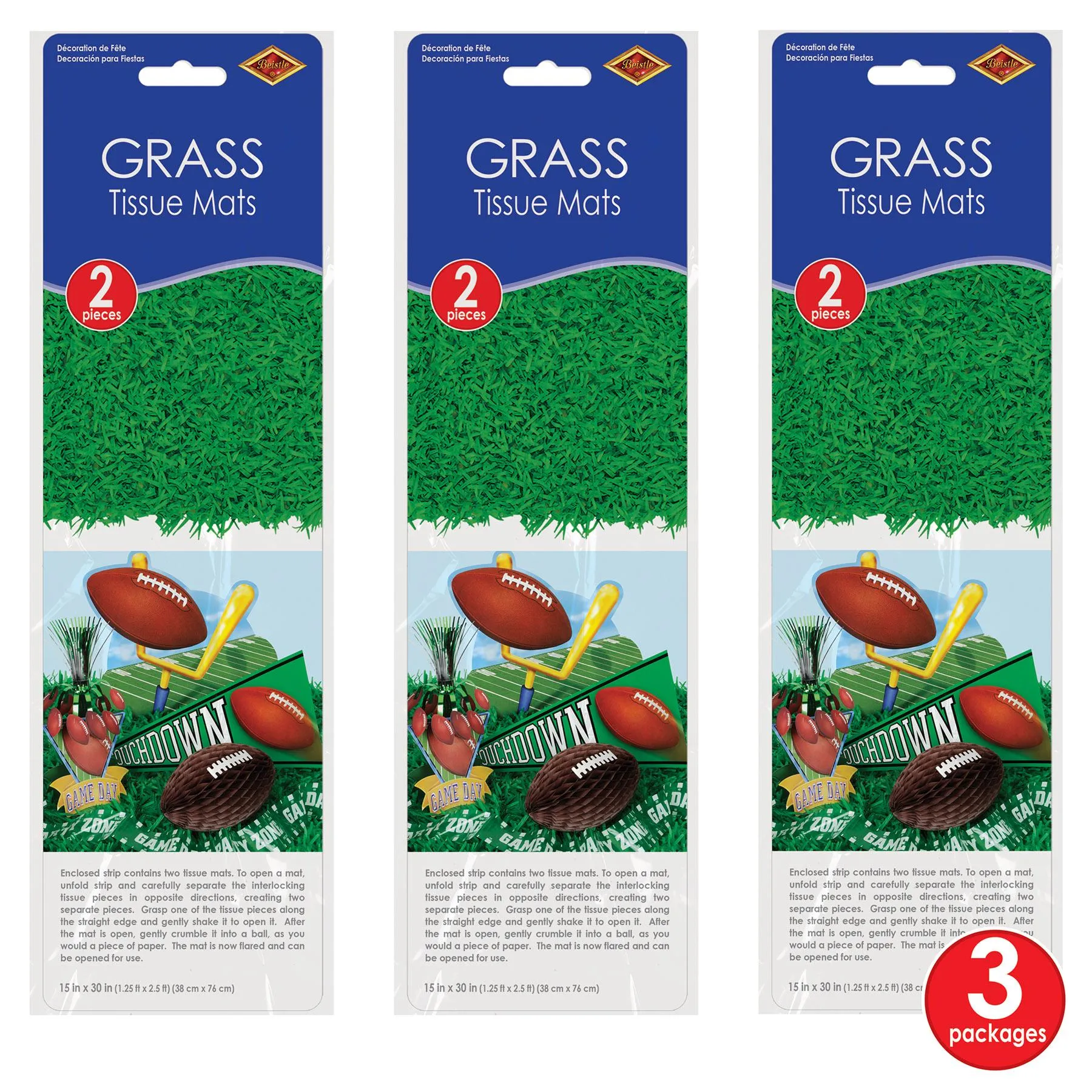 Easter Packaged Tissue Grass Mats (2 per Package)
