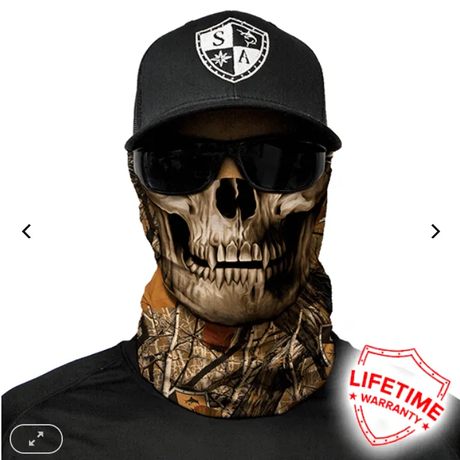 Face Shield Bandana  Forest Camo Skull