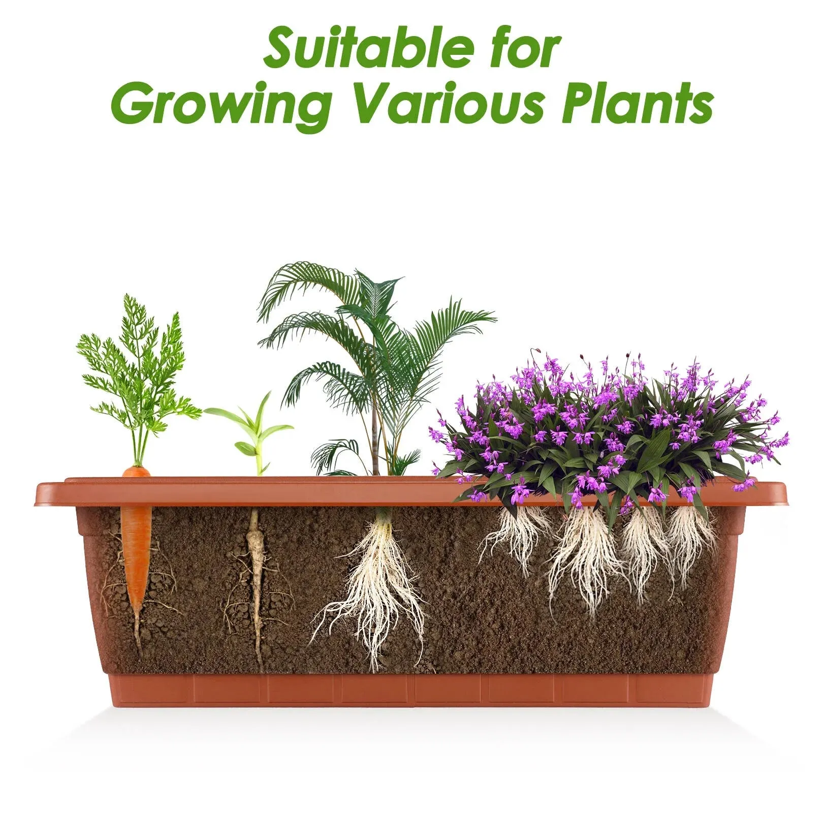 Funcid 4 ft Vertical Garden 5-Tier Raised Garden Bed Planter Box for Patio Balcony Flower Herb Freestanding Garden Planter Brown, 26"22.7545"