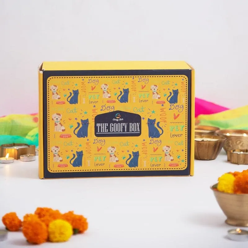 Goofy Tails Goofy Diwali Box for Dogs | Curated Gift Box for Dogs - Non Veg