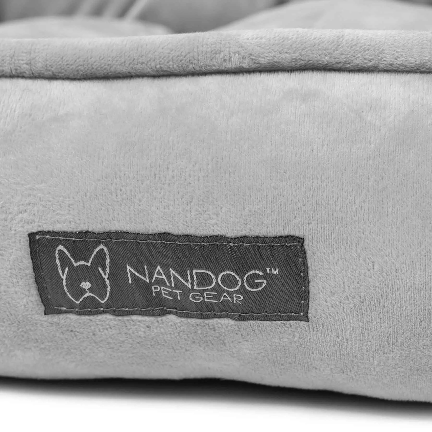 Plush Grey Nandog Reversible Luxe Big Dog Bed for Optimal Comfort