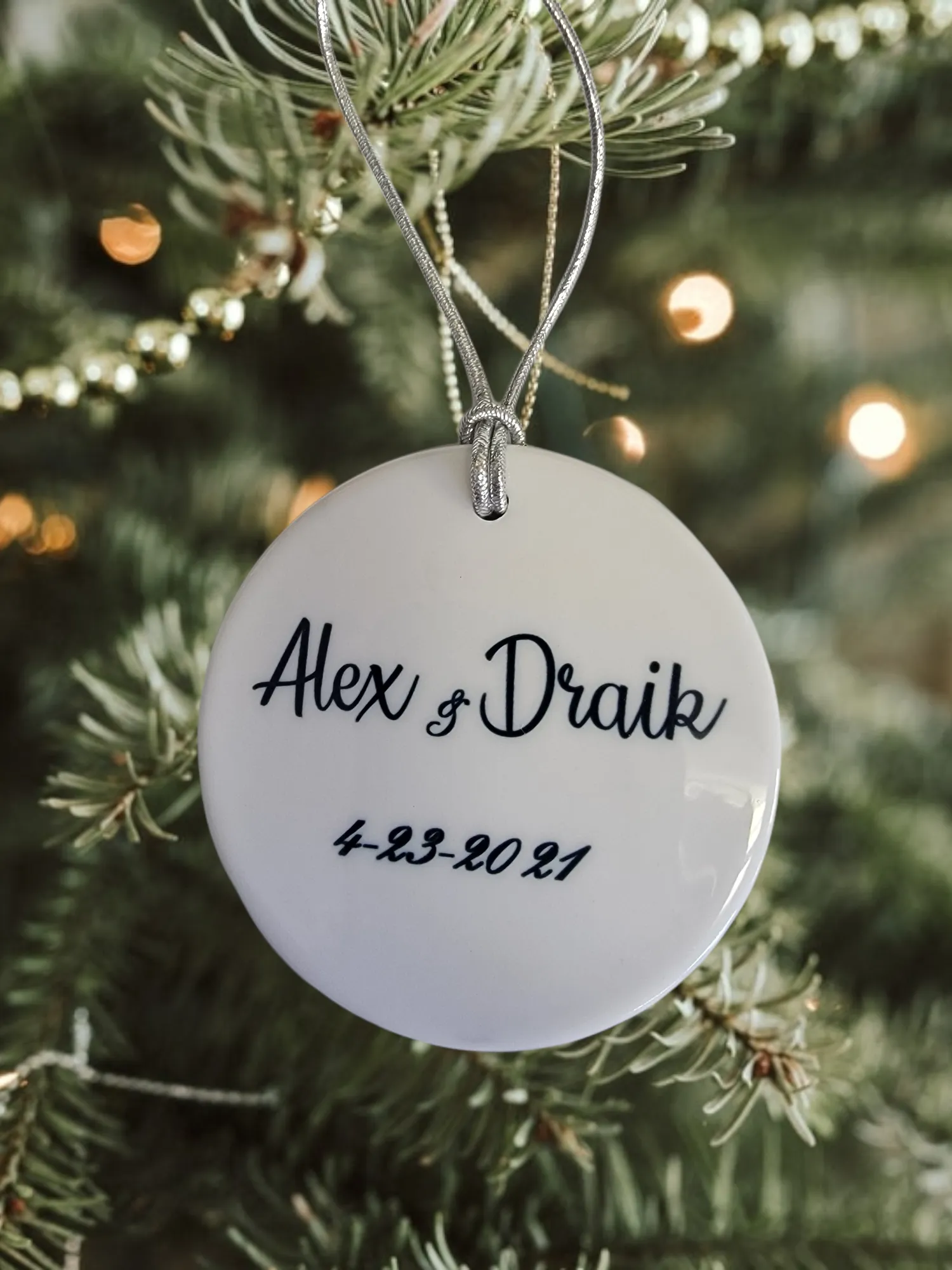 Personalized Watercolor Cat Pet Kitten Ceramic Ornament
