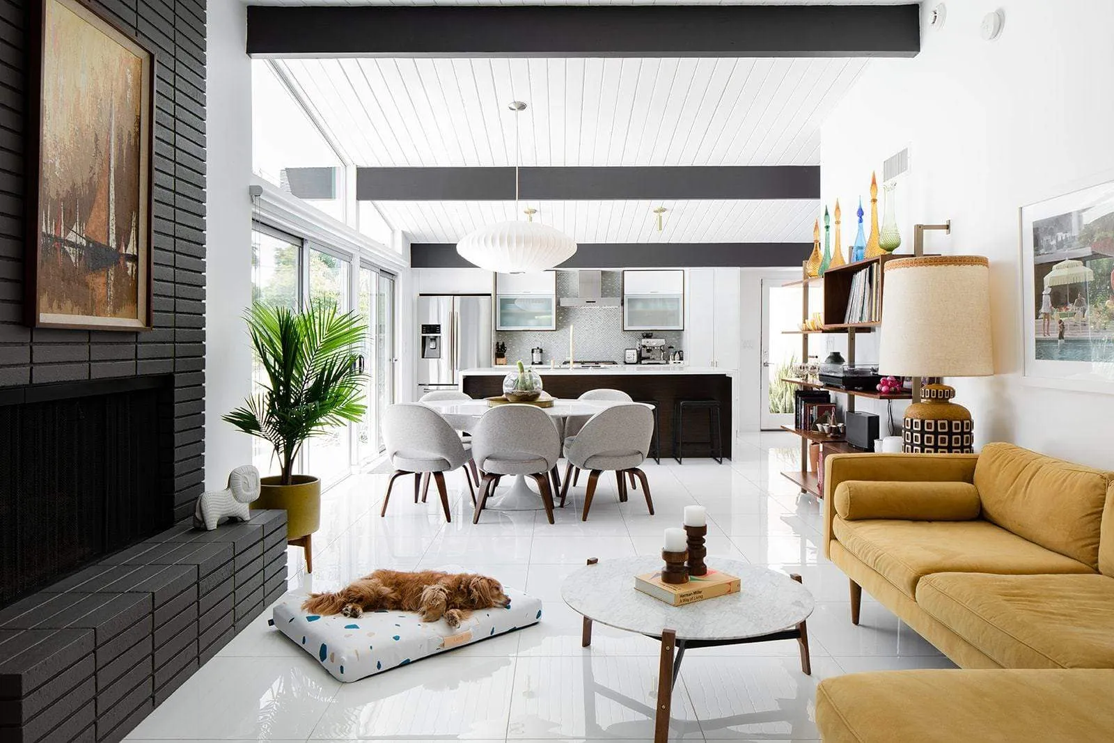 White Terrazzo | Mid-Century Modern Dog Bed or Bed Cover