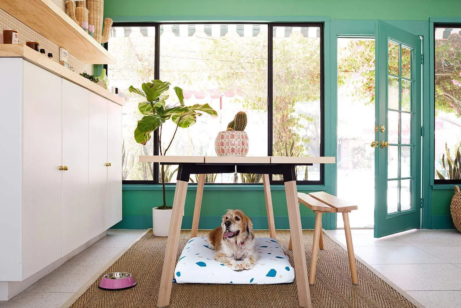 White Terrazzo | Mid-Century Modern Dog Bed or Bed Cover