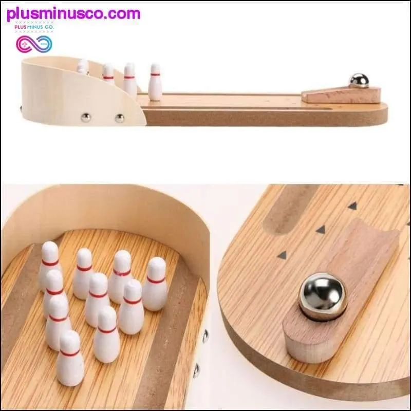 Wooden Mini Desktop Bowling Sports Interactive Game Fun Toy